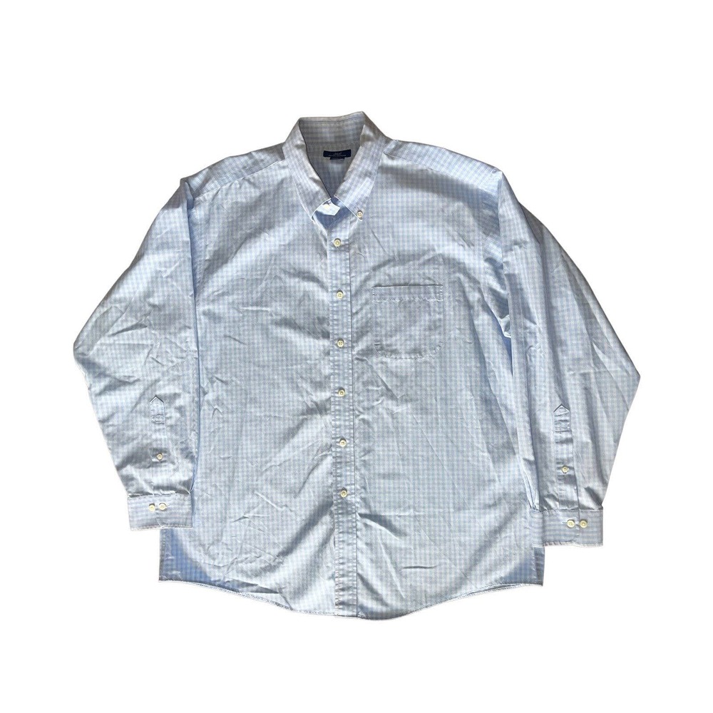 BROOKS BROTHERS 346 Men's XL Blue Striped Button Up Dress Shirt